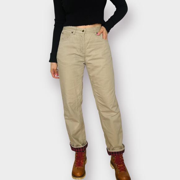 90s Woolrich Flannel Lined Tan Pants‎ - Picture 6 of 6